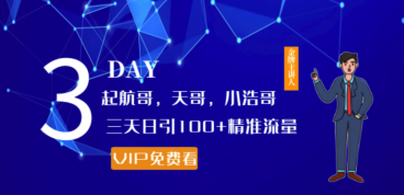 三天日引100+精准流量实战课程分享