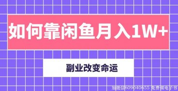 主业成就人生，副业改变命运！分享我是如何靠闲鱼月入10000+（完结）