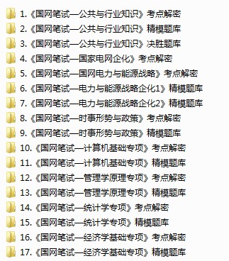 国网招聘考试管理类题库目录